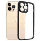 For iPhone 13 Pro Max Frosted TPU + Transparent PC Phone Case(Black) - 1