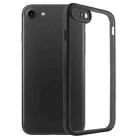 For iPhone SE 2022 / 2020 / 8 / 7 Frosted TPU + Transparent PC Phone Case(Black) - 1