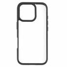 For iPhone 16 Pro Max Frosted TPU + Transparent PC Phone Case(Black) - 2