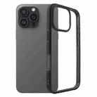 For iPhone 16 Pro Frosted TPU + Transparent PC Phone Case(Black) - 1