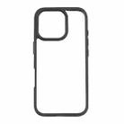 For iPhone 16 Pro Frosted TPU + Transparent PC Phone Case(Black) - 2