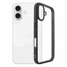 For iPhone 16 Plus Frosted TPU + Transparent PC Phone Case(Black) - 1