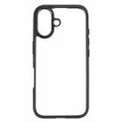 For iPhone 16 Plus Frosted TPU + Transparent PC Phone Case(Black) - 2