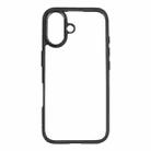 For iPhone 16 Frosted TPU + Transparent PC Phone Case(Black) - 2