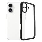 For iPhone 17 Frosted TPU + Transparent PC Phone Case(Black) - 1