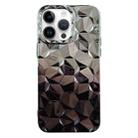 For iPhone 14 Pro Electroplating Honeycomb Edged TPU Gradient Phone Case(Black) - 1