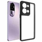 For OPPO Reno9 Pro+ Frosted TPU + Transparent PC Phone Case(Black) - 1