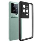 For vivo iQOO 11 Frosted TPU + Transparent PC Phone Case(Black) - 1