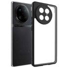 For vivo X90 Pro Frosted TPU + Transparent PC Phone Case(Black) - 1