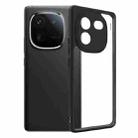 For vivo iQOO 12 Pro Frosted TPU + Transparent PC Phone Case(Black) - 1