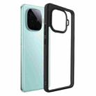 For vivo iQOO Z9 Turbo Frosted TPU + Transparent PC Phone Case(Black) - 1