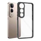 For vivo V50 Lite 5G Frosted TPU + Transparent PC Phone Case(Black) - 1