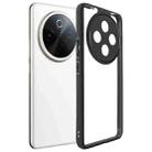 For vivo Y300 Pro Frosted TPU + Transparent PC Phone Case(Black) - 1