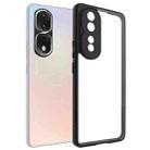 For Honor 80 Pro Frosted TPU + Transparent PC Phone Case(Black) - 1