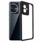 For Honor 100 Frosted TPU + Transparent PC Phone Case(Black) - 1