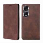 For Honor 90 5G Skin Feel Magnetic Leather Phone Case(Dark Brown) - 1