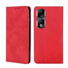 For Honor 90 Pro 5G Skin Feel Magnetic Leather Phone Case(Red) - 1
