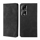 For Honor 90 Pro 5G Skin Feel Magnetic Leather Phone Case(Black) - 1