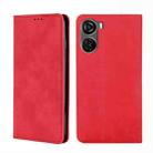 For ZTE Axon 40 Lite Skin Feel Magnetic Leather Phone Case(Red) - 1