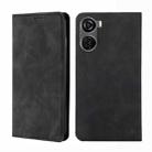 For ZTE Axon 40 Lite Skin Feel Magnetic Leather Phone Case(Black) - 1