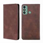 For ZTE Blade A53 4G Skin Feel Magnetic Leather Phone Case(Dark Brown) - 1