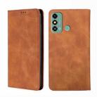 For ZTE Blade A53 4G Skin Feel Magnetic Leather Phone Case(Light Brown) - 1