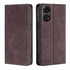 For ZTE Anshin Family Skin Feel Magnetic Leather Phone Case(Dark Brown) - 1