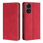 For ZTE Anshin Family Skin Feel Magnetic Leather Phone Case(Red) - 1