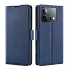 For vivo iQOO Neo 8 5G / 8 Pro 5G Ultra-thin Voltage Side Buckle Horizontal Flip Leather Phone Case(Blue) - 1