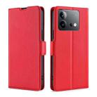 For vivo iQOO Neo 8 5G / 8 Pro 5G Ultra-thin Voltage Side Buckle Horizontal Flip Leather Phone Case(Red) - 1