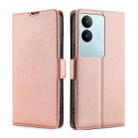 For vivo S17 5G / S17 Pro 5G Ultra-thin Voltage Side Buckle Horizontal Flip Leather Phone Case(Rose Gold) - 1