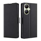 For vivo Y35+ 5G Ultra-thin Voltage Side Buckle Horizontal Flip Leather Phone Case(Black) - 1