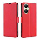 For vivo Y35+ 5G Ultra-thin Voltage Side Buckle Horizontal Flip Leather Phone Case(Red) - 1