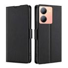 For vivo Y78 5G Ultra-thin Voltage Side Buckle Horizontal Flip Leather Phone Case(Black) - 1