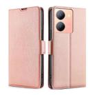 For vivo Y78 5G Ultra-thin Voltage Side Buckle Horizontal Flip Leather Phone Case(Rose Gold) - 1