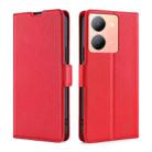 For vivo Y78 5G Ultra-thin Voltage Side Buckle Horizontal Flip Leather Phone Case(Red) - 1