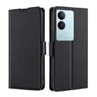 For vivo S17 5G Ultra-thin Voltage Side Buckle Horizontal Flip Leather Phone Case(Black) - 1