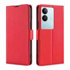 For vivo S17 5G Ultra-thin Voltage Side Buckle Horizontal Flip Leather Phone Case(Red) - 1