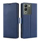 For vivo V29e 5G Ultra-thin Voltage Side Buckle Horizontal Flip Leather Phone Case(Blue) - 1