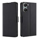 For vivo Y03 4G Ultra-thin Voltage Side Buckle Horizontal Flip Leather Phone Case(Black) - 1