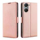 For vivo Y03 4G Ultra-thin Voltage Side Buckle Horizontal Flip Leather Phone Case(Rose Gold) - 1