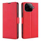 For vivo iQOO Z9 Turbo Ultra-thin Voltage Side Buckle Horizontal Flip Leather Phone Case(Red) - 1