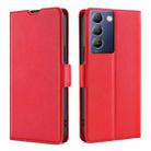 For vivo Y100 5G IDN Ultra-thin Voltage Side Buckle Horizontal Flip Leather Phone Case(Red) - 1