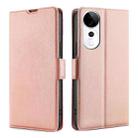 For vivo S19 Pro Ultra-thin Voltage Side Buckle Horizontal Flip Leather Phone Case(Rose Gold) - 1