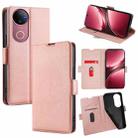 For vivo V50 5G Ultra-thin Voltage Side Buckle Horizontal Flip Leather Phone Case(Rose Gold) - 1