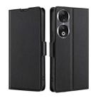 For Honor 90 5G Ultra-thin Voltage Side Buckle Horizontal Flip Leather Phone Case(Black) - 1