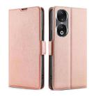 For Honor 90 5G Ultra-thin Voltage Side Buckle Horizontal Flip Leather Phone Case(Rose Gold) - 1