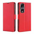 For Honor 90 5G Ultra-thin Voltage Side Buckle Horizontal Flip Leather Phone Case(Red) - 1