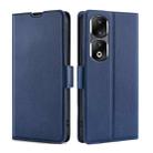 For Honor 90 Pro 5G Ultra-thin Voltage Side Buckle Horizontal Flip Leather Phone Case(Blue) - 1