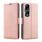 For Honor 90 Pro 5G Ultra-thin Voltage Side Buckle Horizontal Flip Leather Phone Case(Rose Gold) - 1